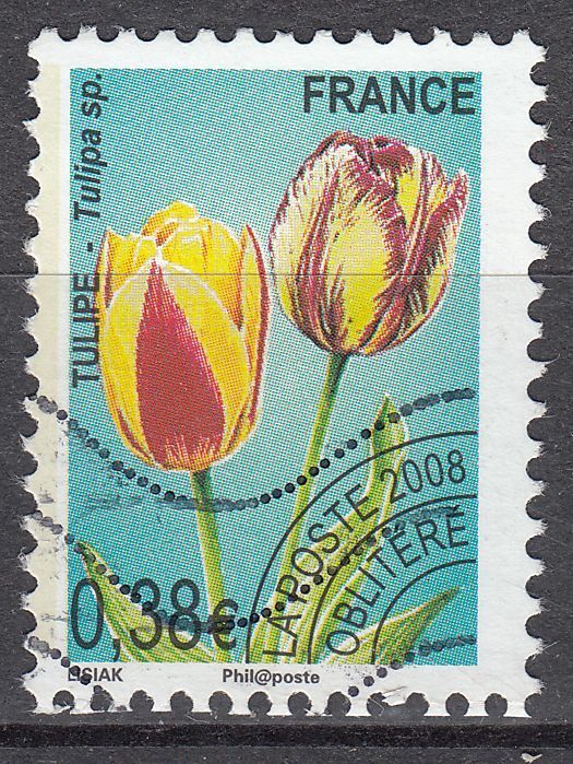 FRANCE TIMBRE OBL PREOBLITERE N 254 FLEUR TULIPE 123590993387