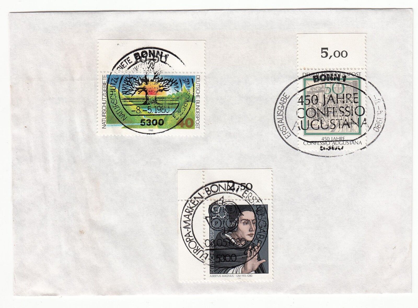 LETTRE COMMEMORATIVE ALLEMAGNE TIMBRE N 893 892 895 121889025837