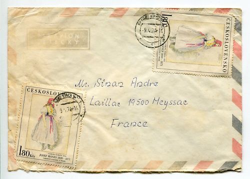 LETTRE Tchécoslovaquie  POUR SAILLAC MEYSSAC
