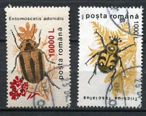 LOT DE 2 TIMBRES ROUMANIE THEMES INSECTES 110623826717