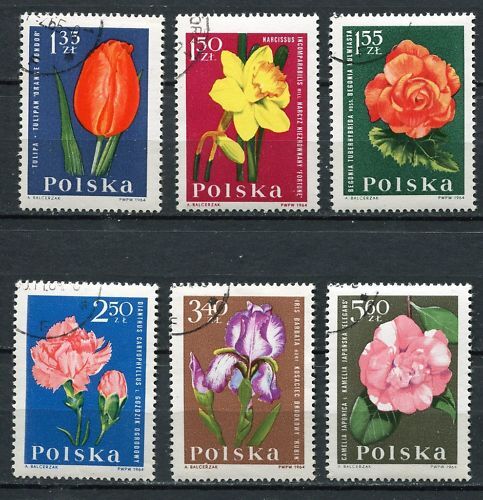 LOT TIMBRES POLSKA FLEURS DIVERSES 110642049147