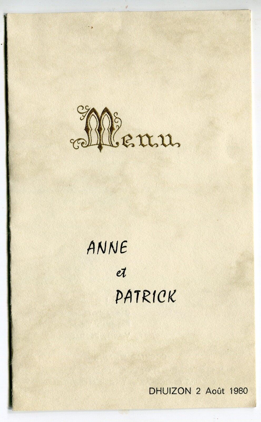 MENU ANNE ET PATRICK DHUIZON 1980 400765252737