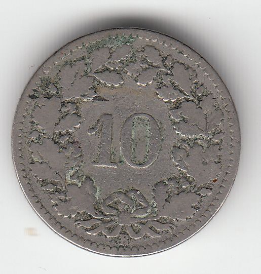 MONNAIE 10 RAPPEN SUISSE EN ARGENT 1882 SYLVER COIN 121634378737