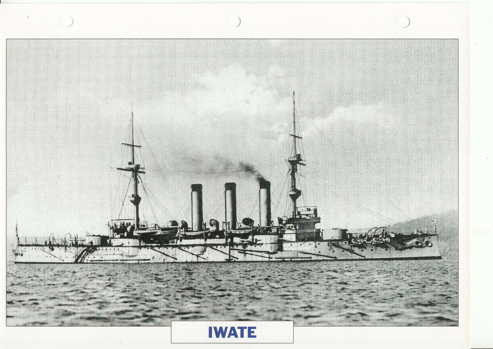 PHOTO BATEAU MILITAIRE CROISEUR IWATE JAPON 1900 123787028357