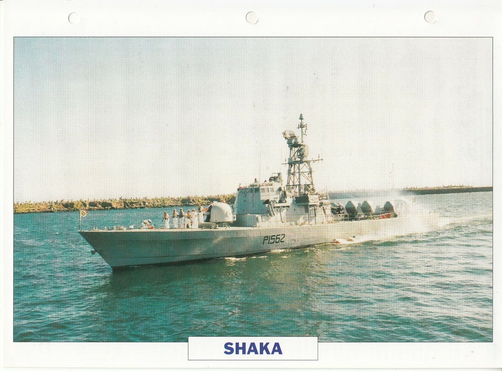 PHOTO BATEAU MILITAIRE PATROUILLEUR LANCE MISSILES SHAKA AFRIQUE DU SUD 1977 123766827787