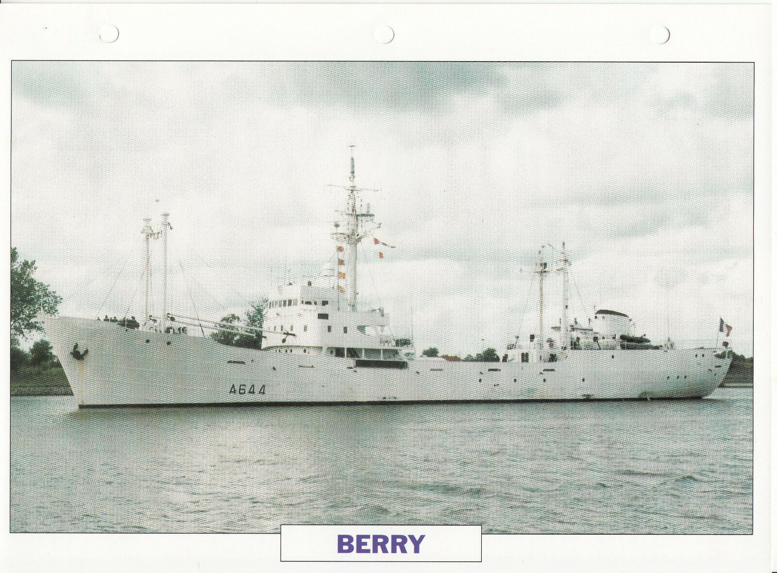 PHOTO BATEAU MILITAIRE RECHERCHE ELECTOMAGNETIQUES BERRY FRANCE 1958 123790281927