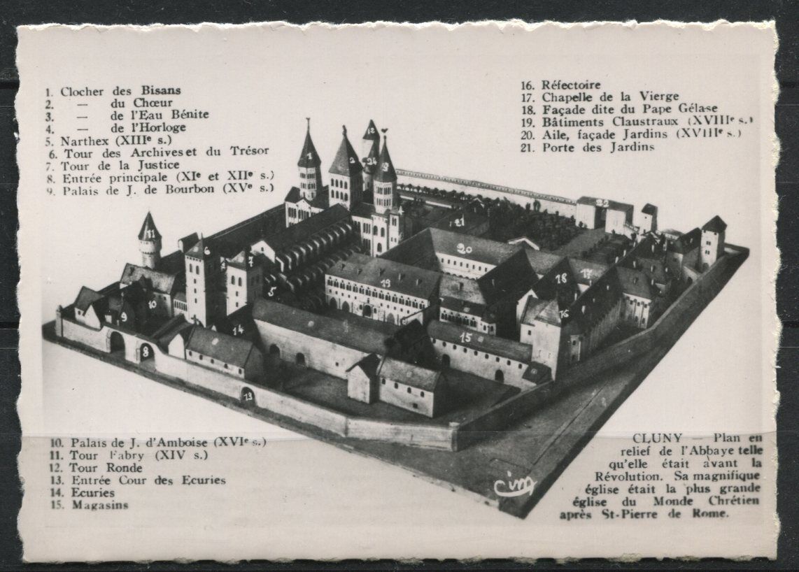 PHOTO CLUNY PLAN EN RELIEF DE LABBAYE AVANT LA REVOLUTION 123176653007