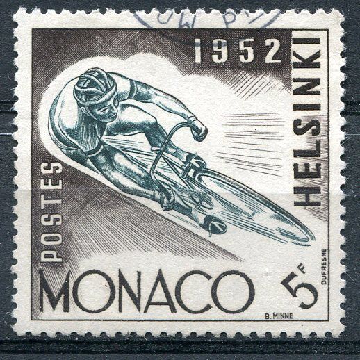 TIMBRE MONACO N 389 CYCLISME 121314229417