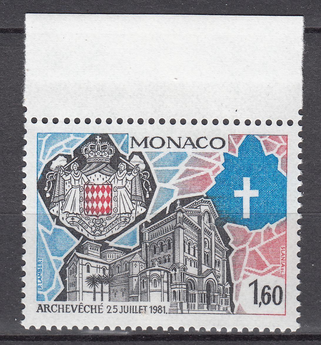 TIMBRE MONACO NEUF N 1331 VITRAIL DE LA CATHEDRALE DE MONACO 123498381527