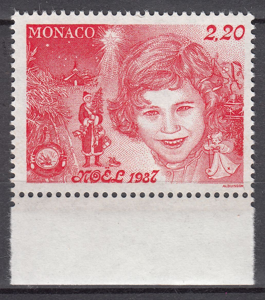 TIMBRE MONACO NEUF N 1599 NOEL ETOILE ET PERE NOEL TETE DE FILLETTE 401644428997