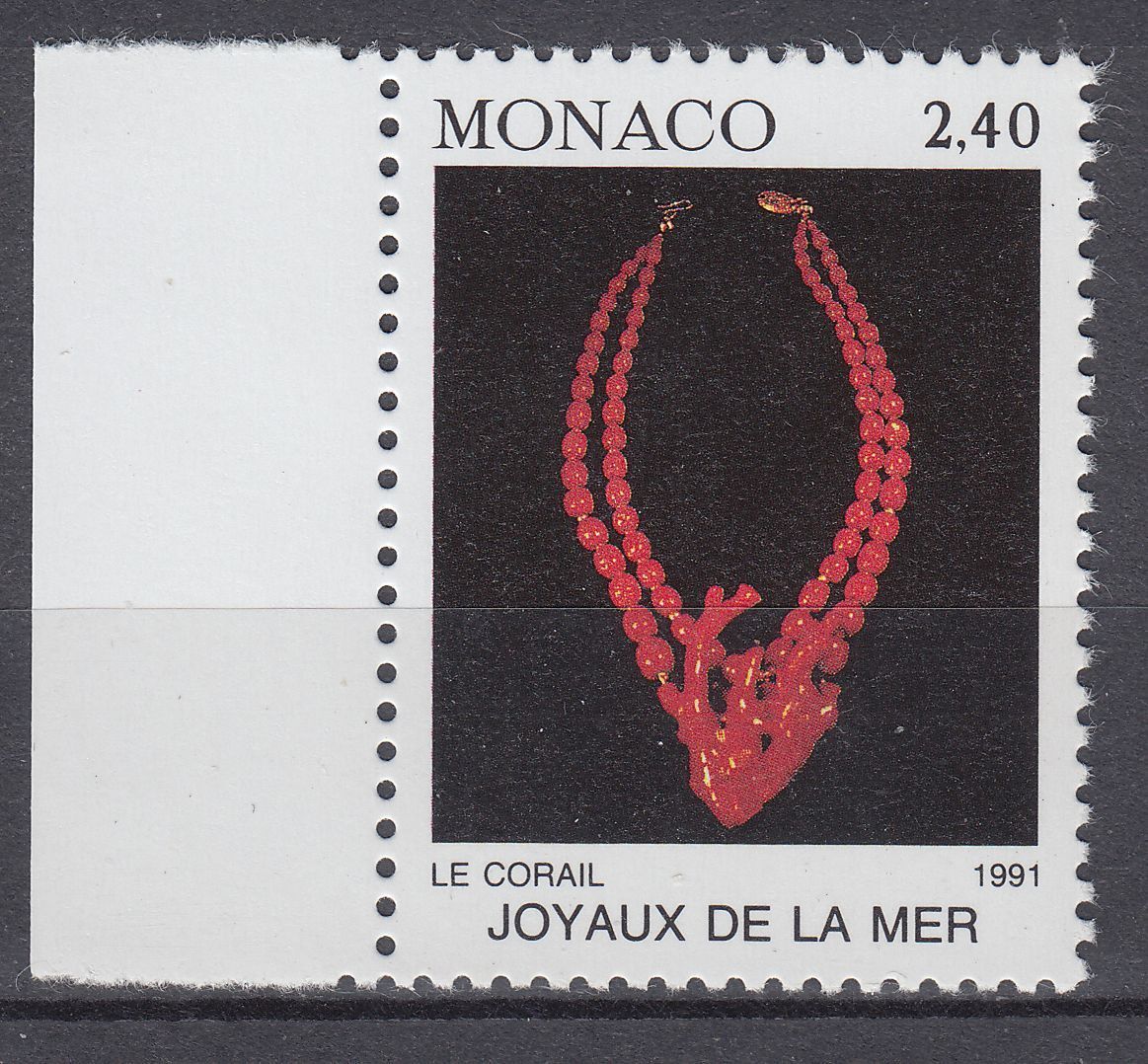 TIMBRE MONACO NEUF N 1775 JOYAUX DE LA MER LE CORAIL EN JOAILLERIE 401653198977