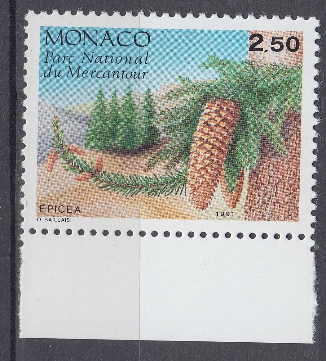 TIMBRE MONACO NEUF N 1799 FLORE MERCANTOUR PICEA EXCELSA LINK 123534245757