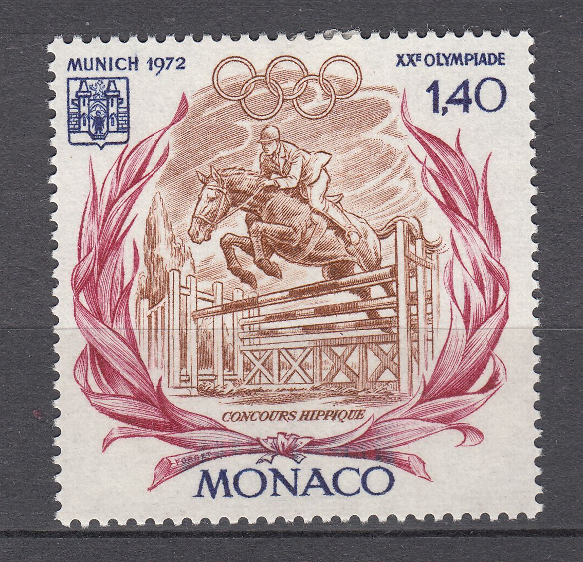 TIMBRE MONACO NEUF N 893 XX OLYMPIADE DE MUNICH SAUT D UNE STATIONATA 123332112397