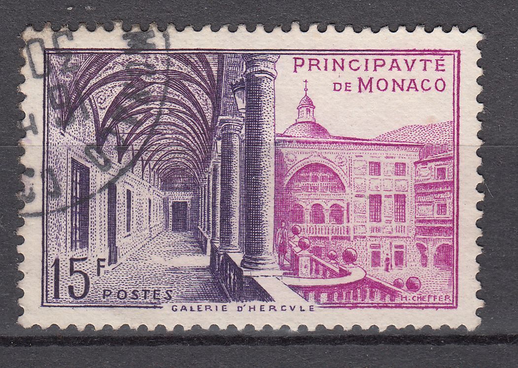 TIMBRE MONACO OBL N 384 MUSEE POSTAL GALERIE D HERCULE 401631134847