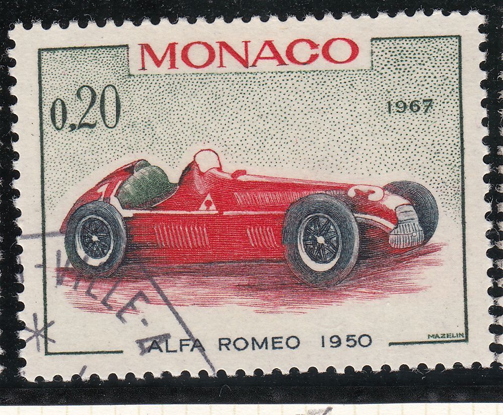 TIMBRE MONACO OBL N 713 VOITURE DE VAINQUEURS GRAND PRIX ALFA ROMEO 1950 401557216127