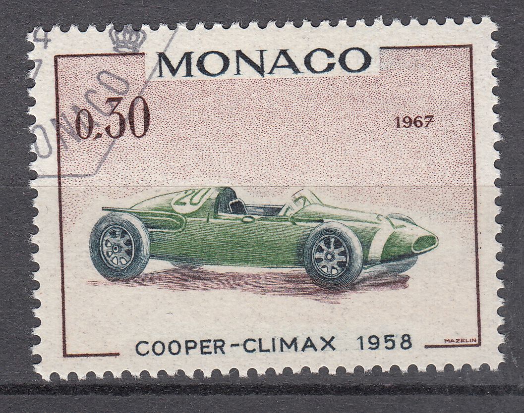 TIMBRE MONACO OBL N 715 VOITURE DE VAINQUEURS GRAND PRIX COOPER CLIMAX 1958 401558295757