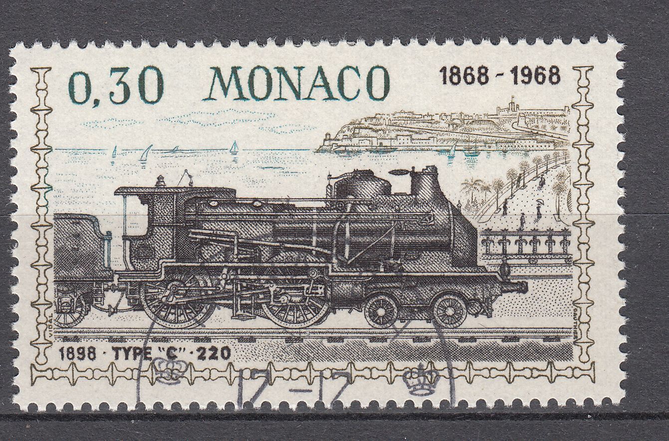 TIMBRE MONACO OBL N 753 LOCOMOTIVES PLM C220 1898 401576087787