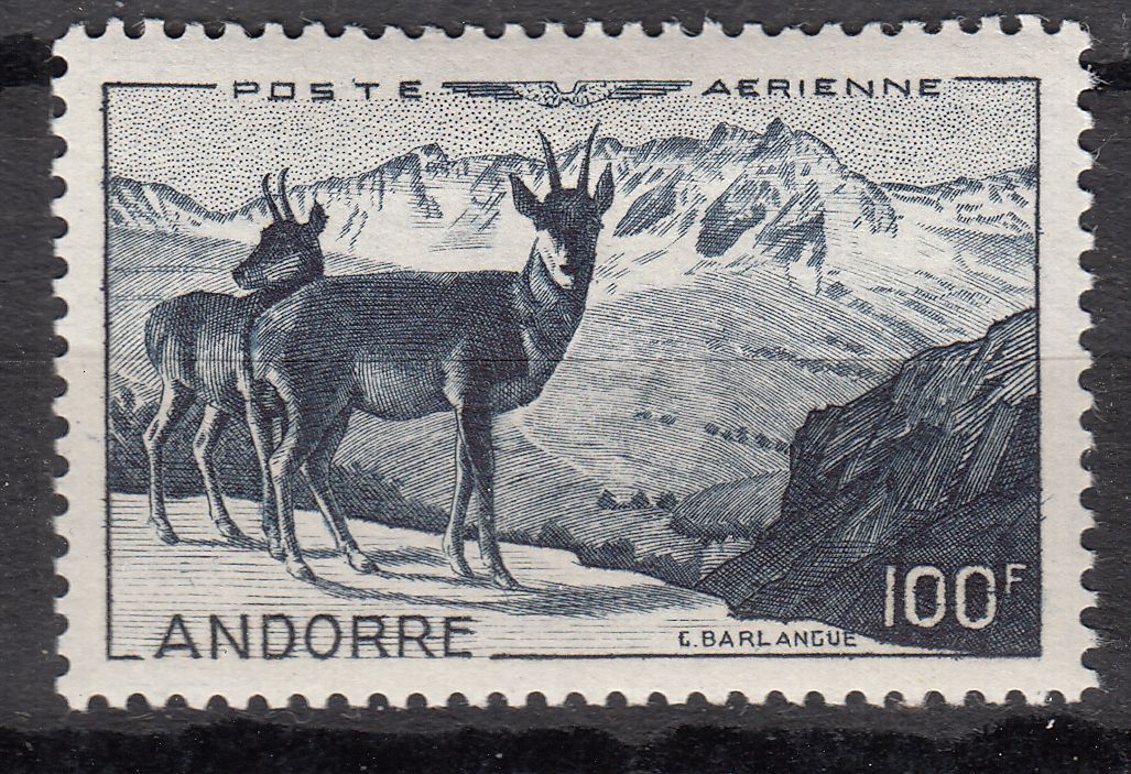 TIMBRE PA ANDORRE FRANCE NEUF N 1 ISARD ET CHAINE DE L ALT DEL GRIO 401237309607