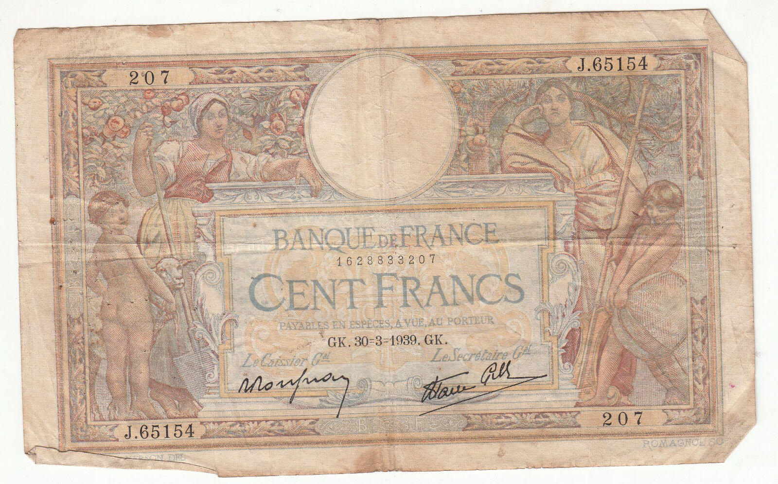 BILLET FRANCE 100 FRANCS MERSON 30 3 1939 GK 401287393588