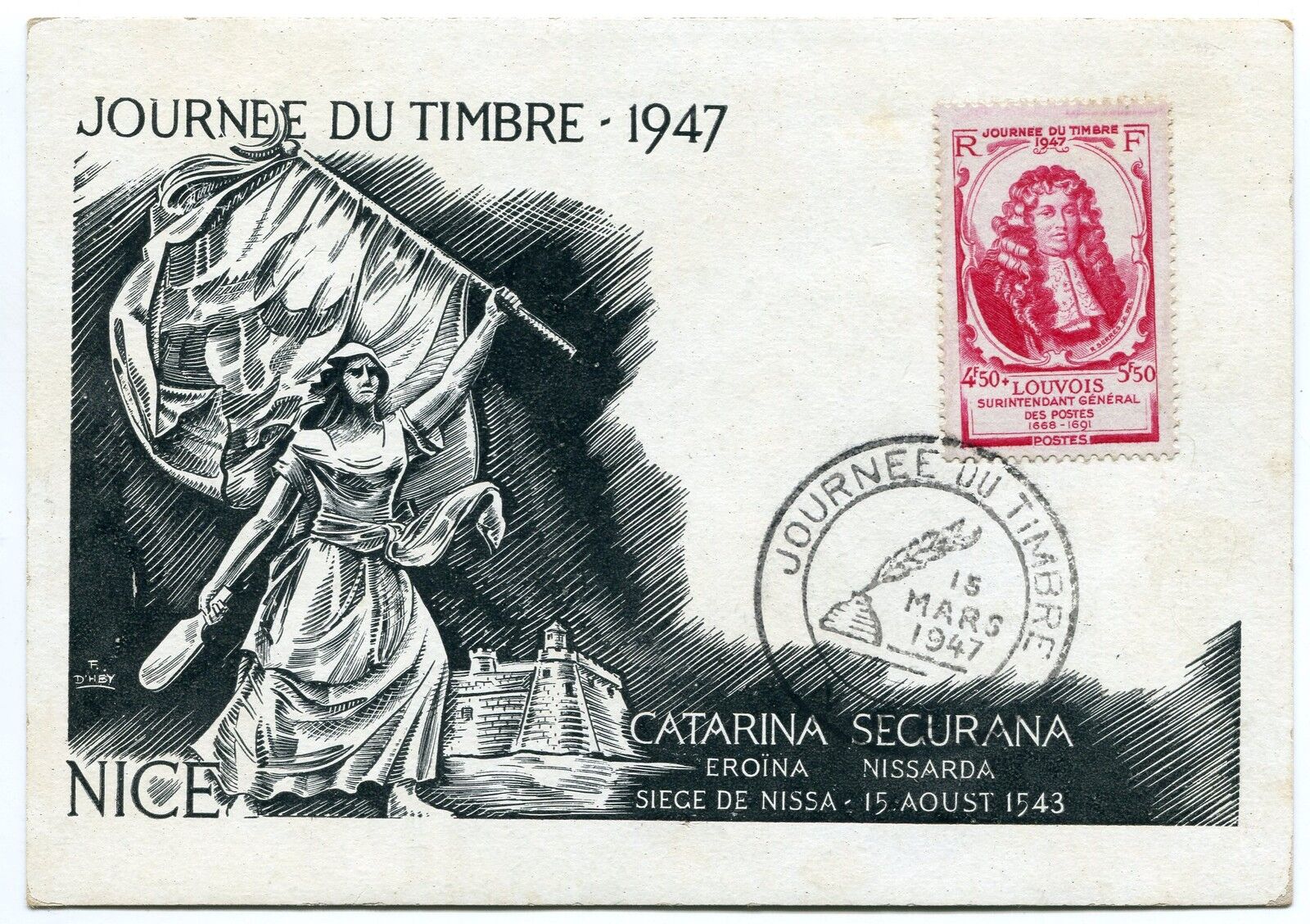 CARTE MAXIMUM 1947 FDC JOURNEE DU TIMBRE NICE 400331060138