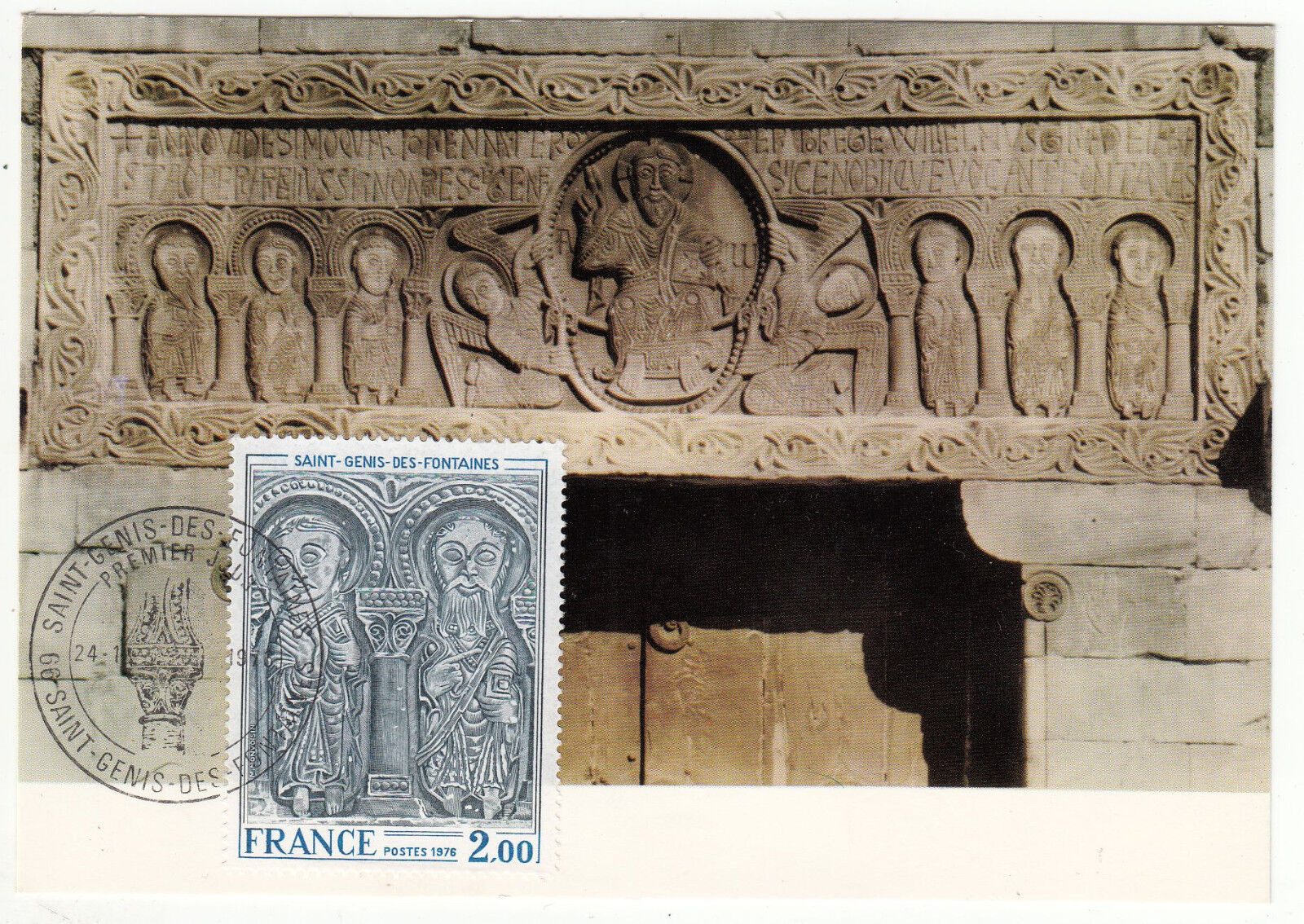 CARTE MAXIMUM FDC 1976 TIMBRE N 1867 TABLEAU SAINT GENIS DE FONTAINES 122755460108