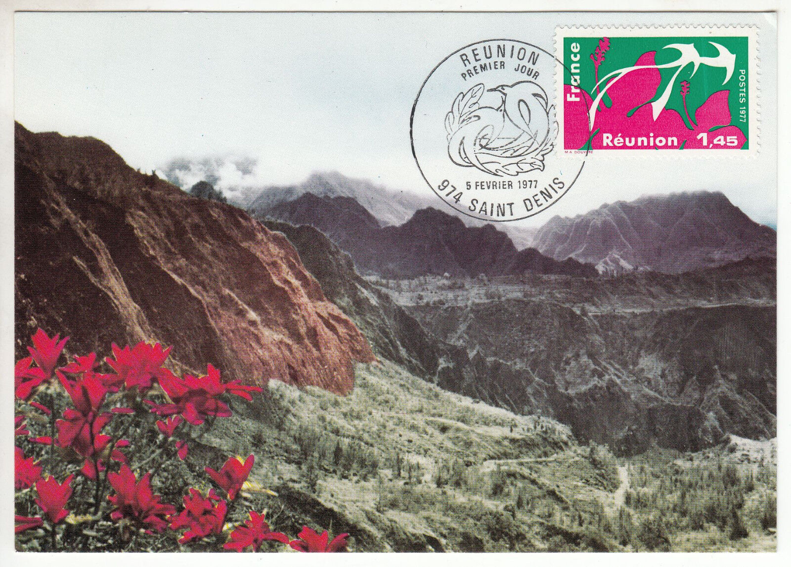 CARTE MAXIMUM FDC 1977 TIMBRE N 1914 LA REUNION 401424184738