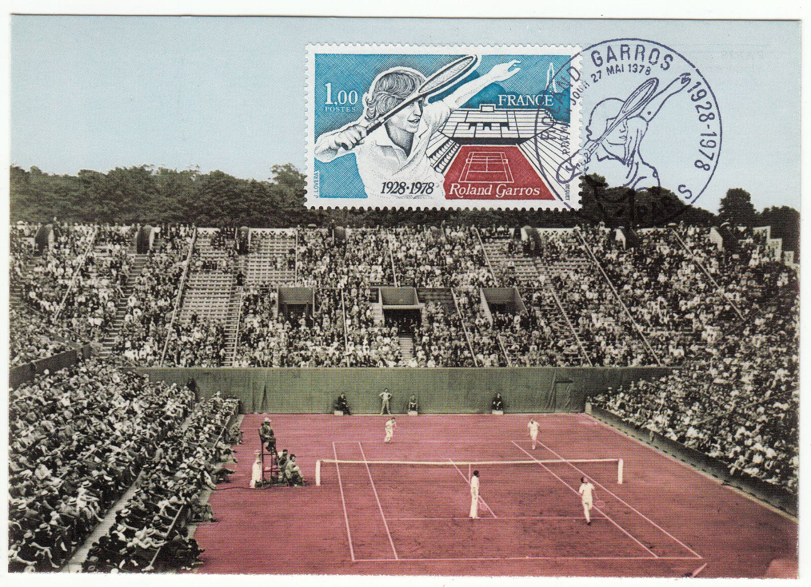 CARTE MAXIMUM FDC 1978 TIMBRE N 2012 STADE ROLAND GARROS PARIS 122814753858