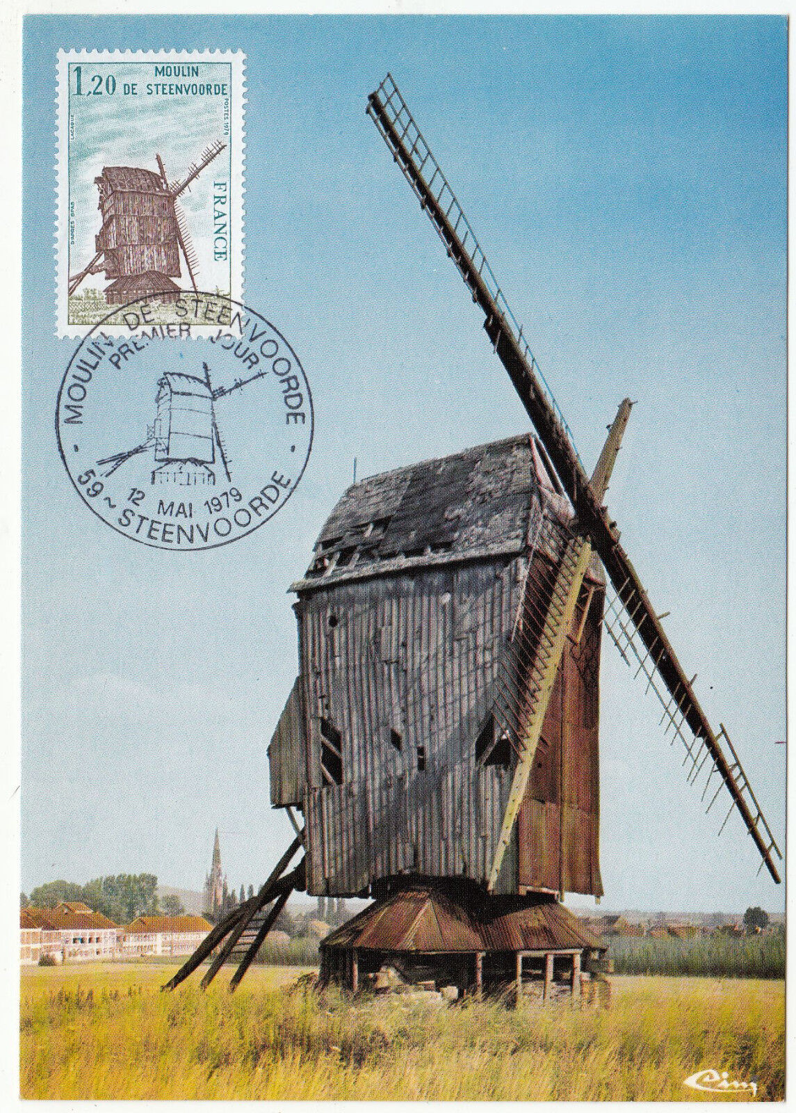 CARTE MAXIMUM FDC 1979 TIMBRE N 2042 MOULIN DE STEENVOORDE 122821320998