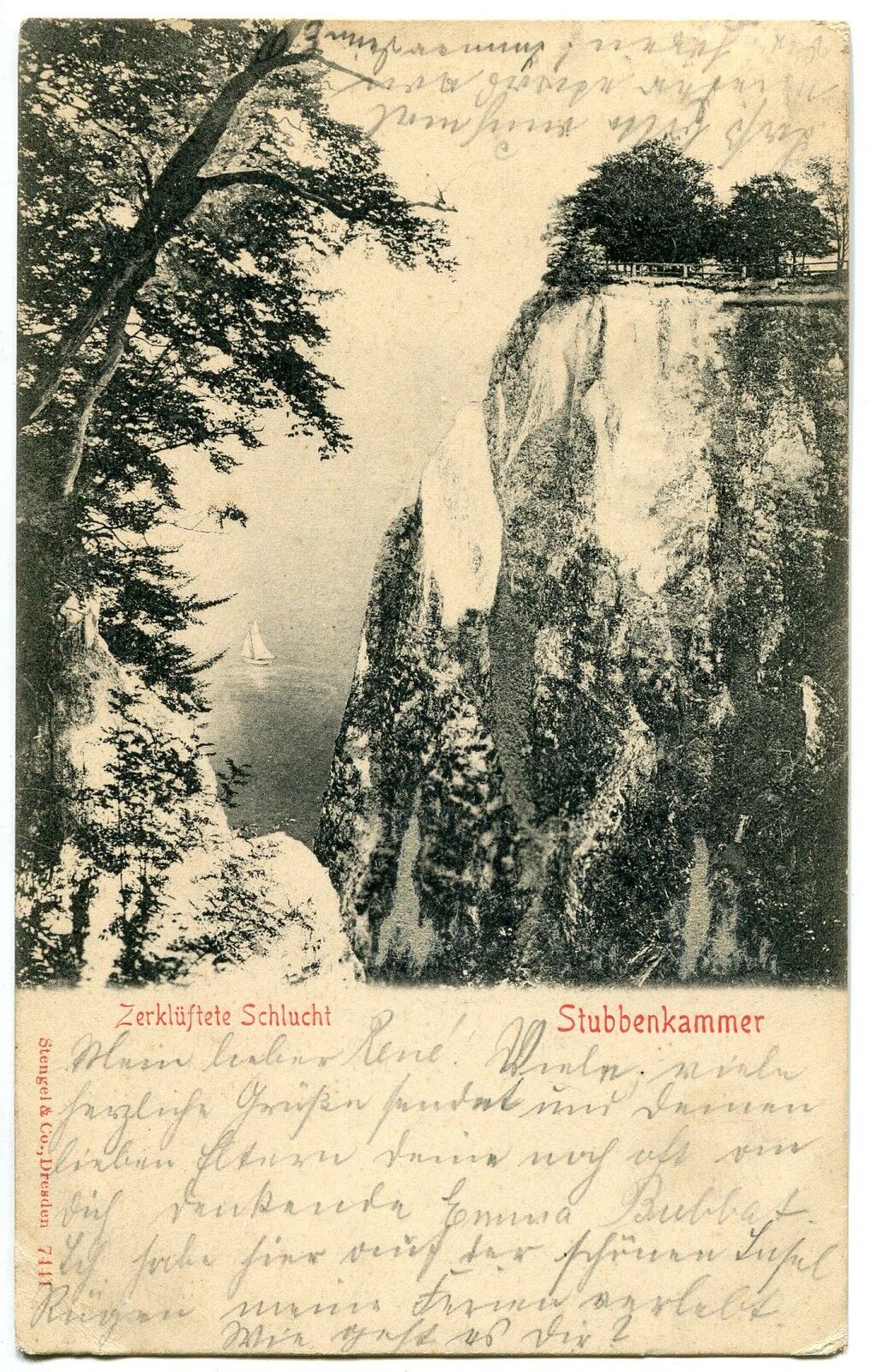 CARTE POSTALE ALLEMAGNE ZERKLUFTETE SCHLUCHT STUBBENKAMMER 400720166708