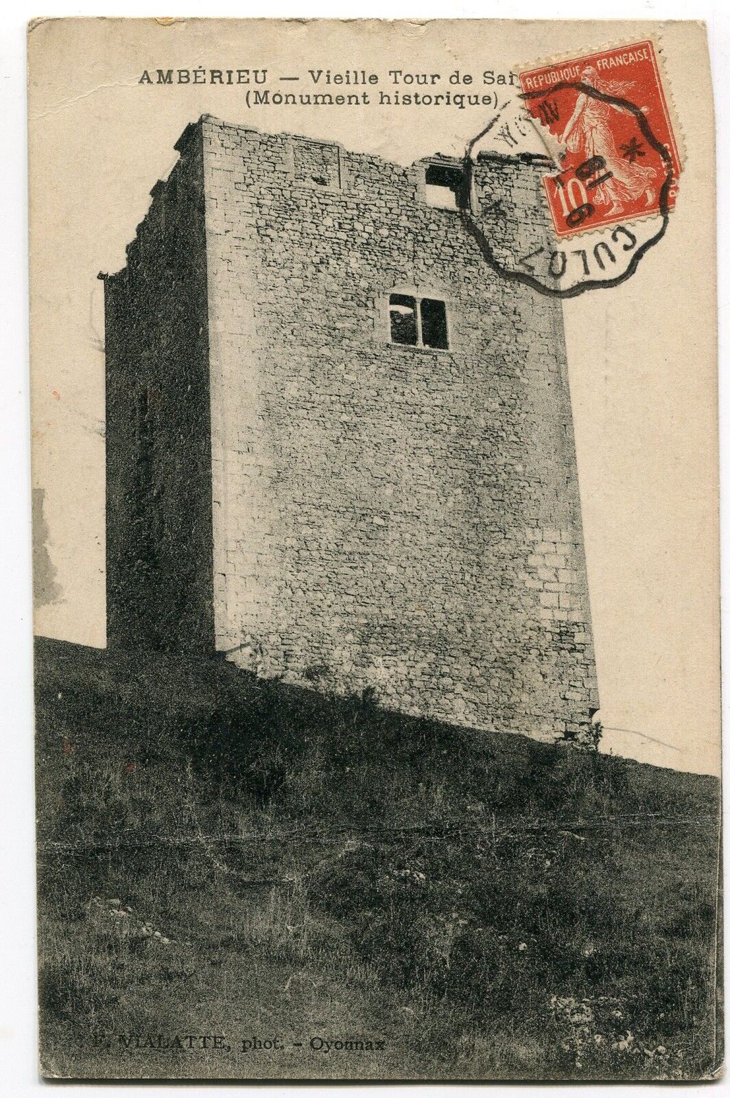 CARTE POSTALE AMBERIEU VIEILLE TOUR DE SAINT DENIS PLIE VERTICALE 121457960418