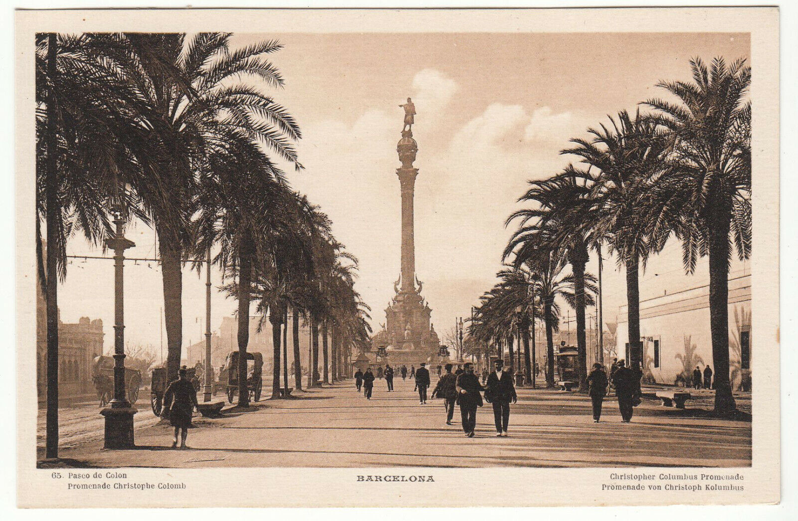 CARTE POSTALE BARCELONA PASCO DE COLON PROMENADE DE CHRISTOPHE COLOMB 401998811478