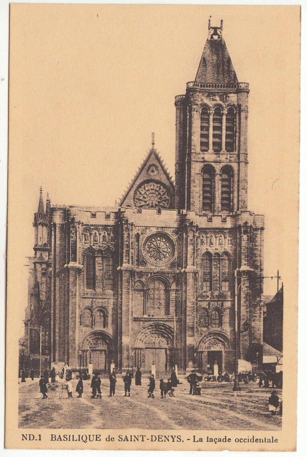 CARTE POSTALE BASILIQUE SAINT DENYS INTERIEUR LA FACADE OCCIDENTALE 124012257948