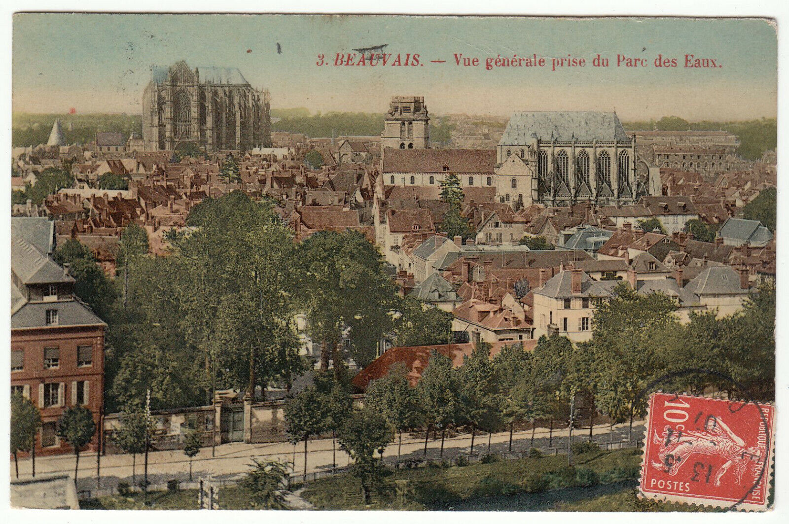 CARTE POSTALE BEAUVAIS VUE GENERALE PRISE DU PARC DES EAUX 401962552768