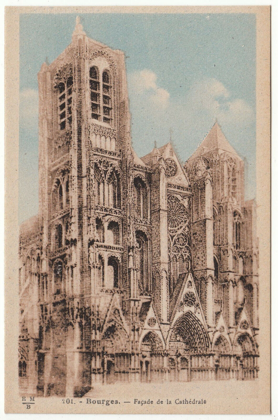 CARTE POSTALE BOURGES FACADE DE LA CATHEDRALE 124015606578