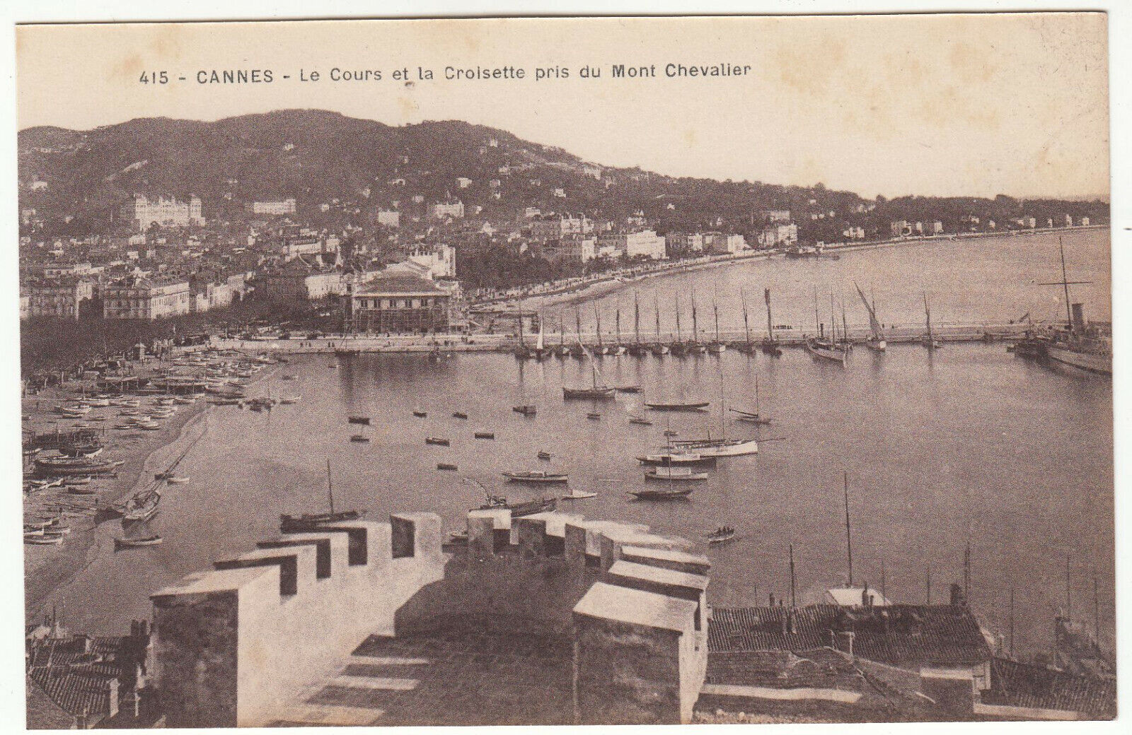 CARTE POSTALE CANNES LE COURS ET LA CROISETTE PRIS DU MONT CHEVALIER 401953834828