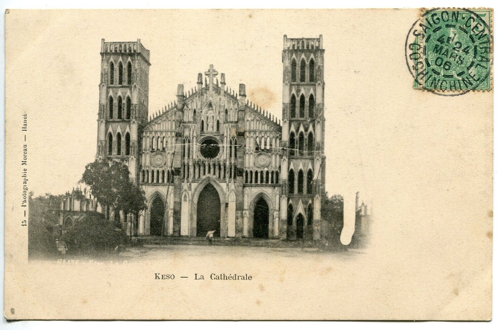 CARTE POSTALE CHINE KESO LA CATHEDRALE COCHINCHINE 1906 400808504598