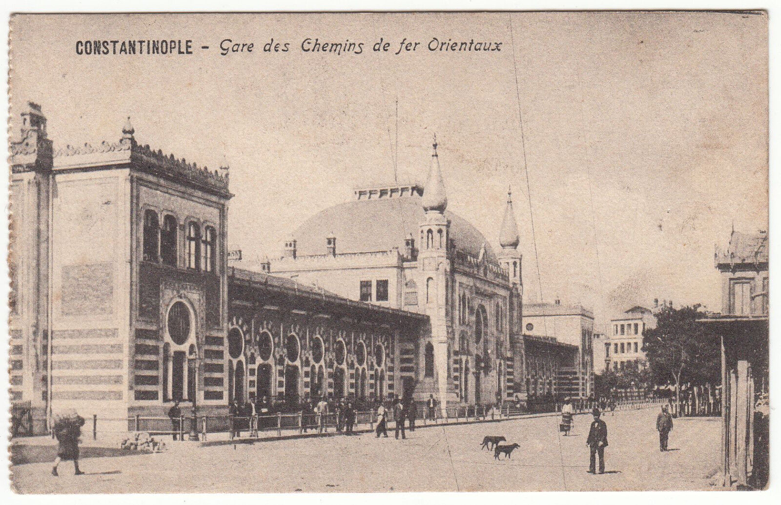 CARTE POSTALE CONSTANTINOPLE GARE DES CHEMINS DE FER ORIENTAUX 123042635118