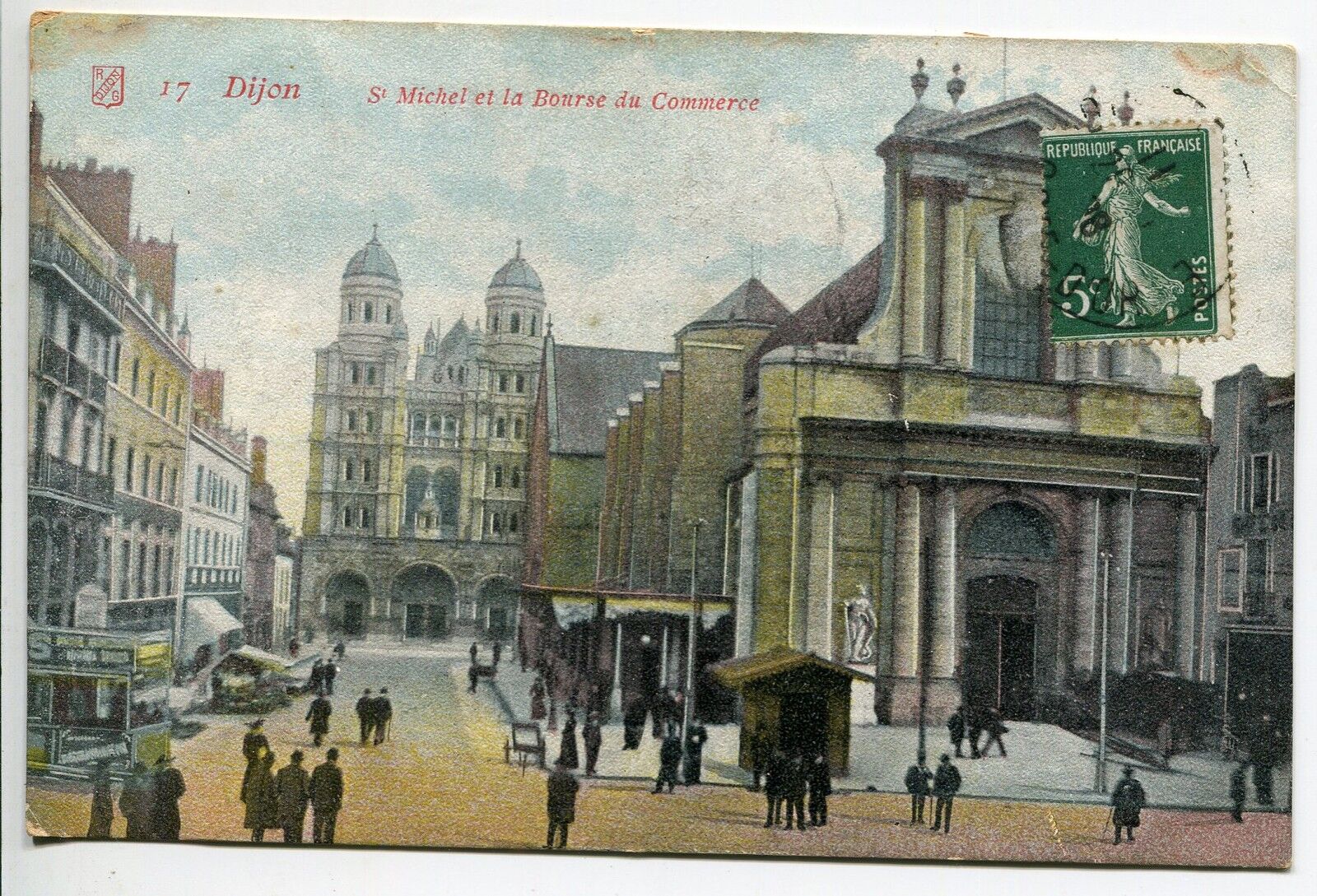 CARTE POSTALE DIJON ST MICHEL ET LA BOURSE DU COMMERCE 400815900258