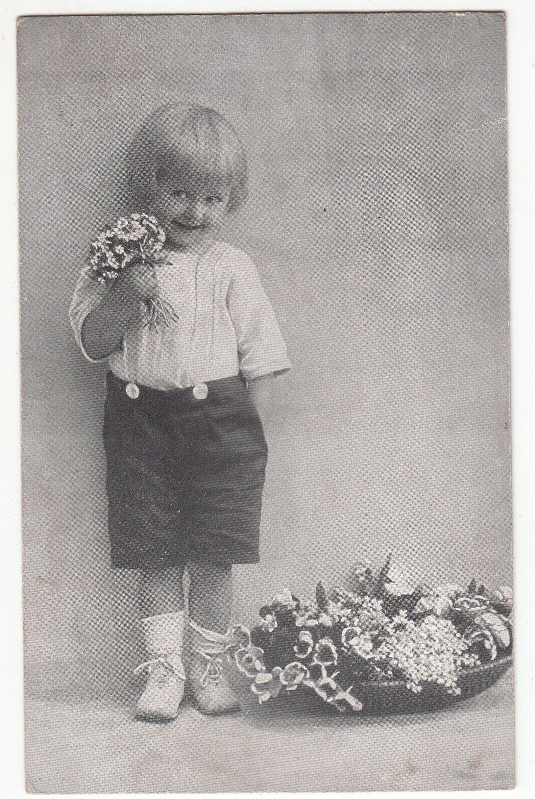 CARTE POSTALE FANTAISIE ALLEMAGNE ENFANT FLEURS 401196766408