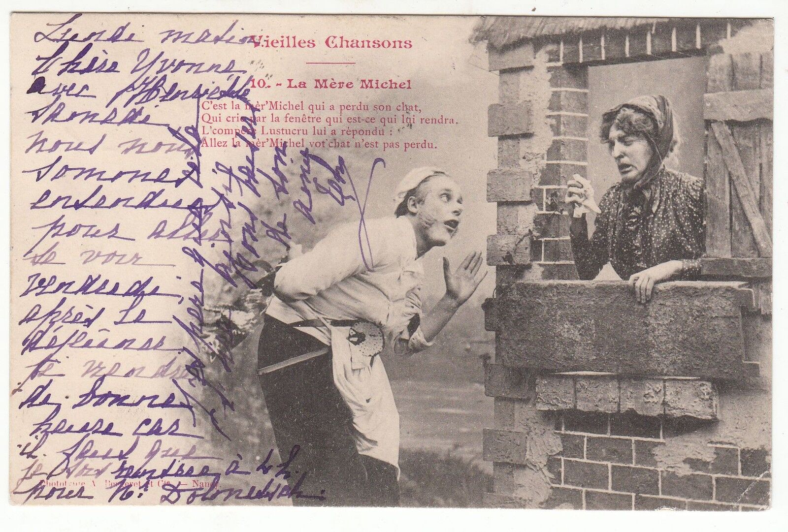 CARTE POSTALE FANTAISIE VIELLES CHANSON LA MERE MICHEL 1902 401196403708