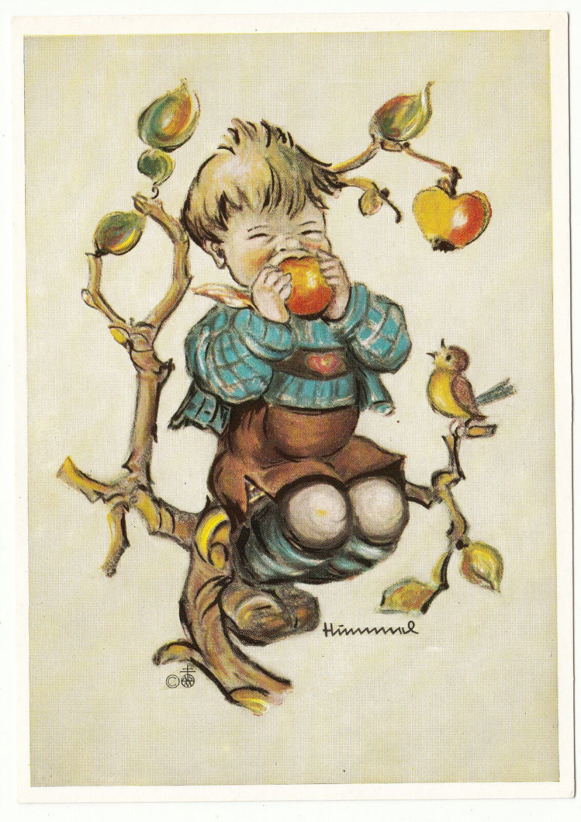 CARTE POSTALE ILLUSTRATEUR HUMMEL 14666 ENFANT MANGEUR DE POMME STILLER GENIEBER