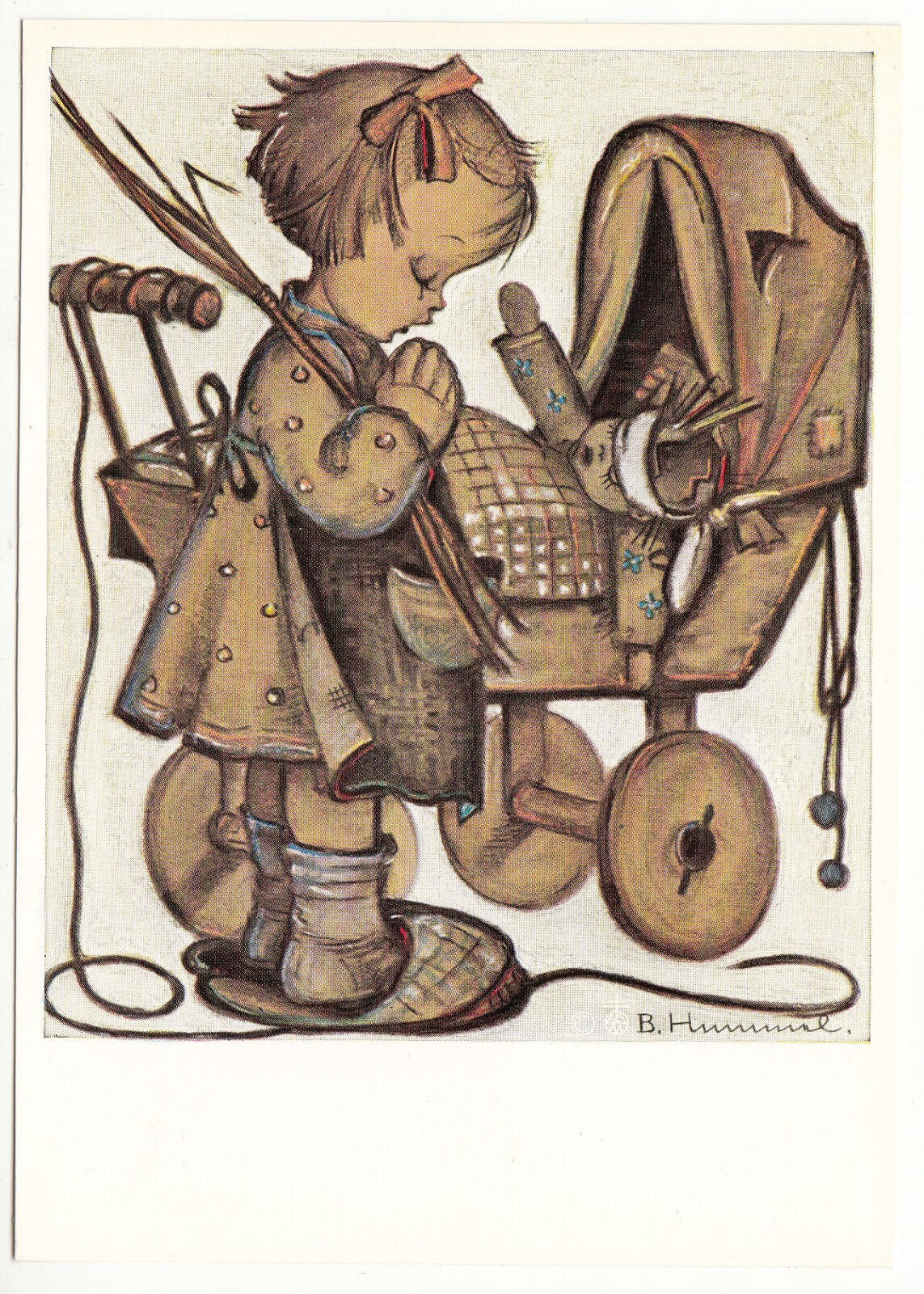 CARTE POSTALE ILLUSTRATEUR HUMMEL N° 14412JEUNE FILLE LANDAU