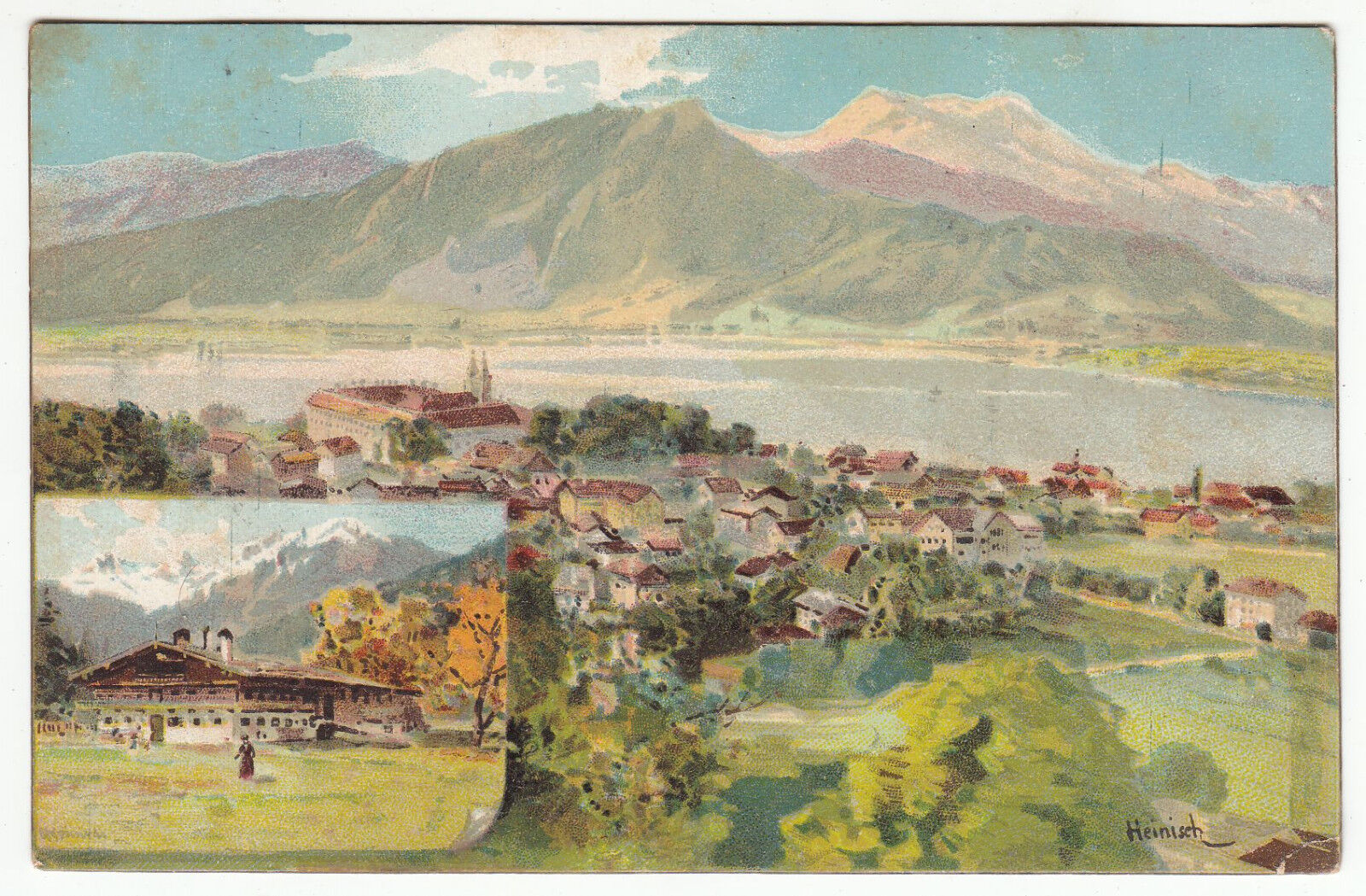 CARTE POSTALE ILLUSTRATEUR PAYSAGE MANTAGNE VILLAGE 401390541168