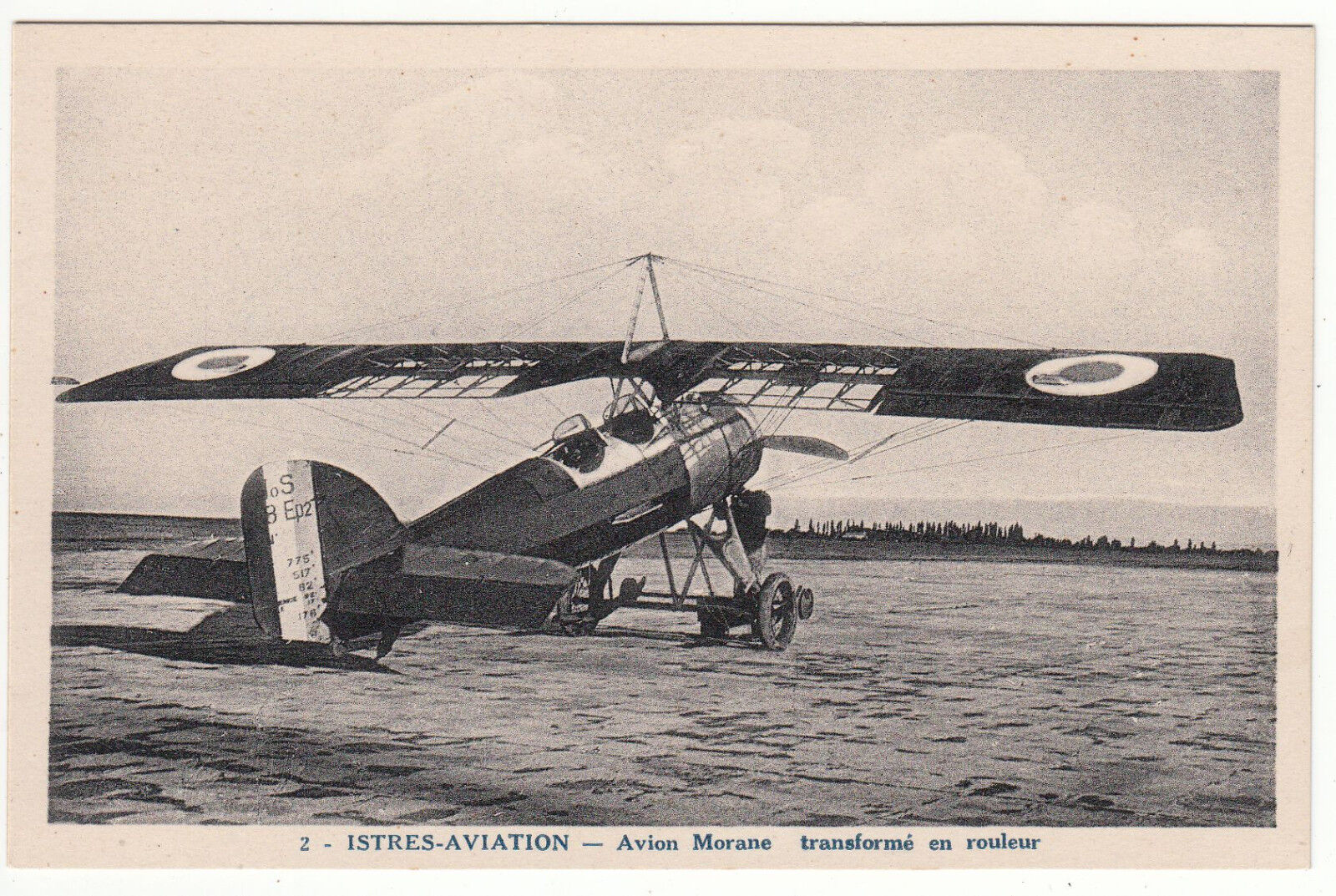 CARTE POSTALE ISTRES AVIATION AVION MORANE TRANSFORME EN ROULEUR 401256204028