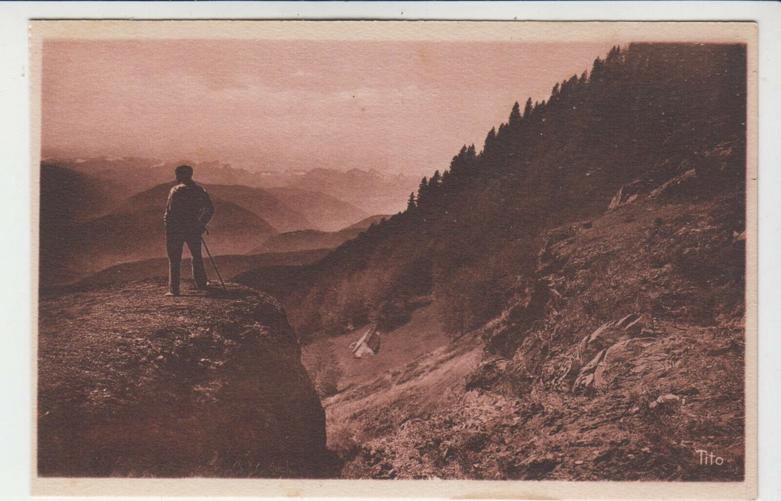 CARTE POSTALE LES PYRENEES VUE PRISE DU COL D ASPIN SUR LES MONTAGNES D AURE 123942941218