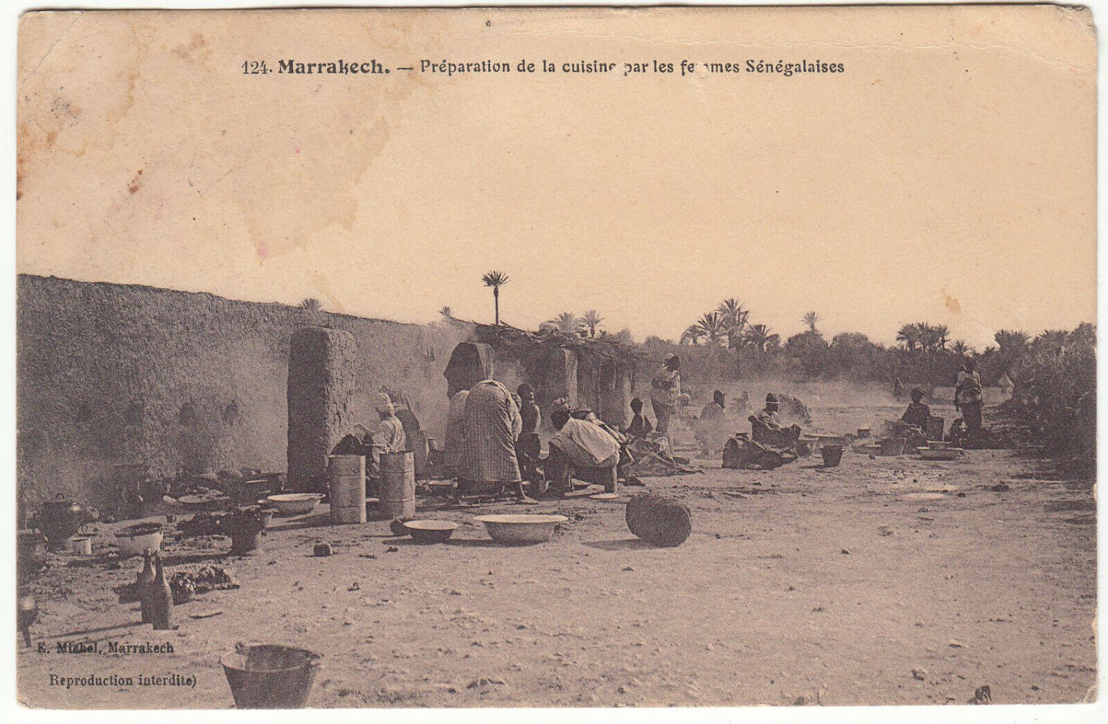 CARTE POSTALE MARRAKECH PREPARATION DE LA CUISINE PAR LES FEMMES SENEGALAISES 123972898978