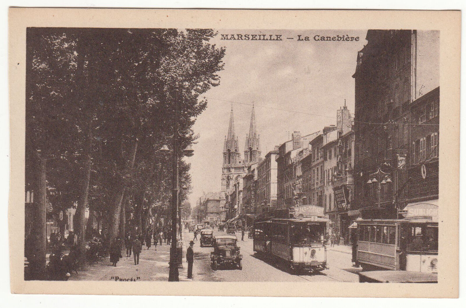 CARTE POSTALE MARSEILLE LA CANEBIERE TRAMWAY 401280424928