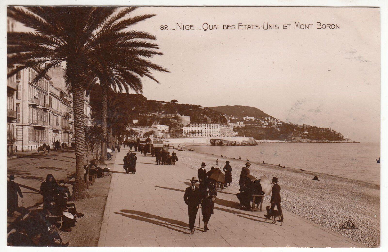 CARTE POSTALE NICE QUAI DES ETATS UNIS ET MONT BORON 122209501428