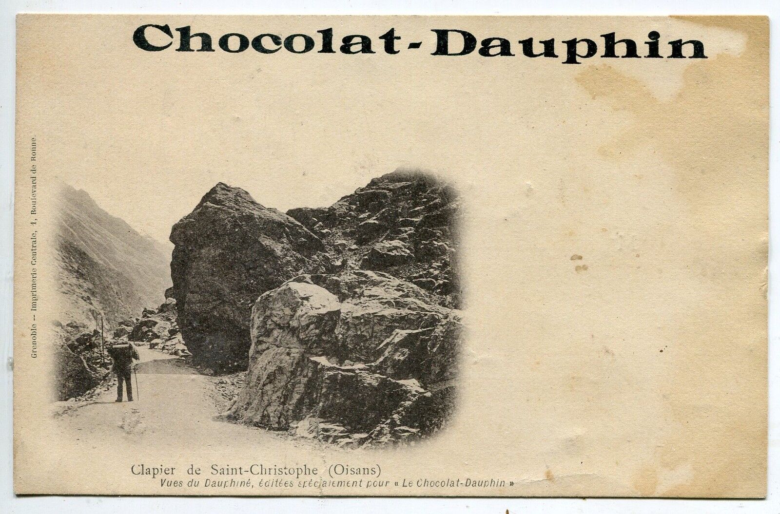 CARTE POSTALE OISANS CLAPIER DE SAINT CHRISTOPHE CHOCOLAT DAUPHIN 121488914878