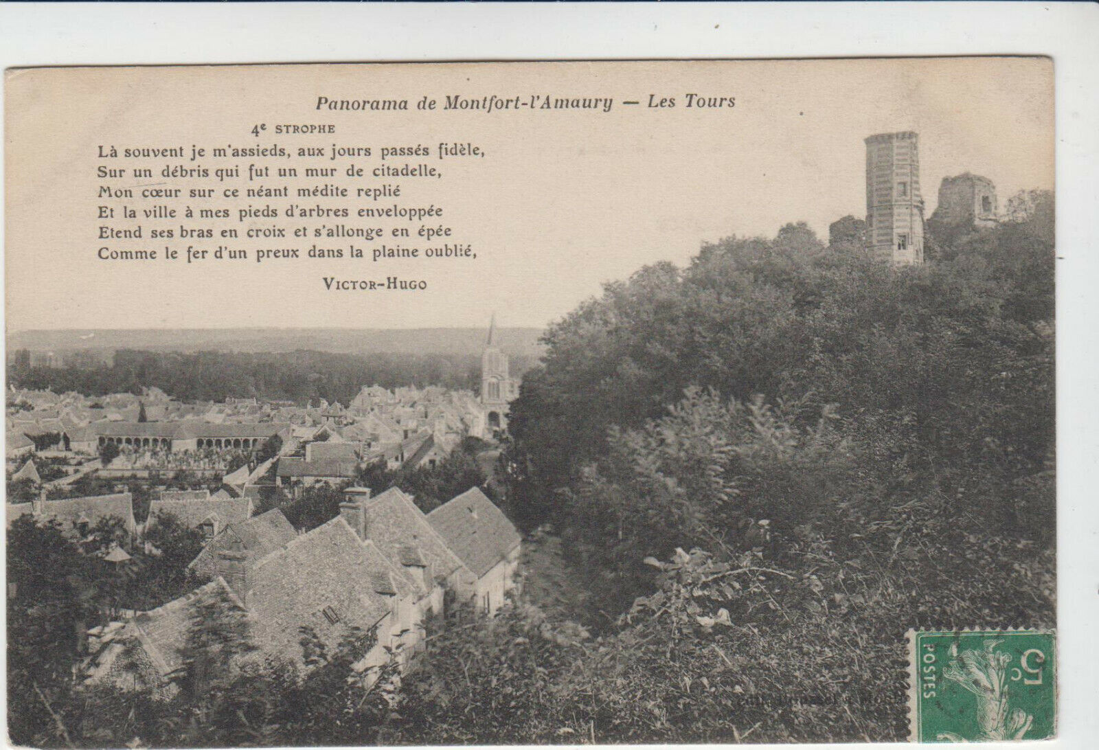 CARTE POSTALE PANORAMA DE MONTFORT L AMAURY LES TOUR 401894382758